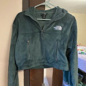 SOLD The North Face Osito Cropped Hoodie Green XS